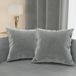 PETTI Artigiani Italiani - 2 fluwelen kussenslopen met vulling, kussenslopen voor slaapkamer, meubelkussens met verborgen ritssluiting, 2 kussenslopen in donkergrijs fluweel, 2 stuks, 50 x 50 cm