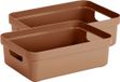 Sunware opbergbox Sigma - 4 stuks - kunststof - 9 liter - terra - 35 x 24 x 12 cm