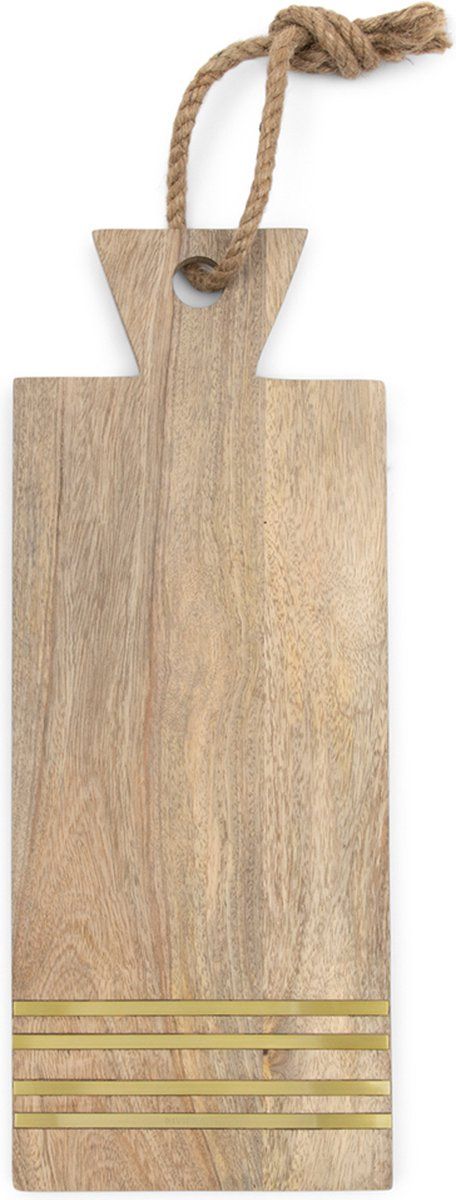 Riviera Maison Snijplank hout - Golden Stripes Chopping Board - Naturel - 8720142154325