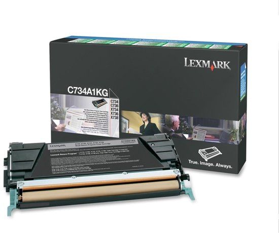 Lexmark C734A1KG Zwarte Toner Cartridge - 8000 Pagina's - Compatibel met Lexmark C734, C736, X734, X736, X738
