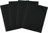 D.RECT Plastic Map met Elastiek A4 40mm Zwart - 4 Stuks