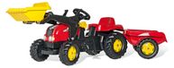 Rolly Toys Tracteur avec remorque et chargeur frontal, adapté aux enfants à partir de 2,5 ans, couleur rouge