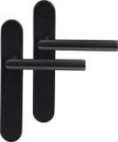 Differnz Deurkruk op schild - Zwart - RVS - Amsterdam afgerond 225x41x10mm blind