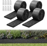 VEVOR Rubberen Mulchmat, 4 Rollen Van 305 X 11,5 cm Elk, Onkruidbestrijdingsmat 1,3 cm Dik, Tuinvlies, Onkruidwerende Mat, Tuinrand, Border Mat, Looppadmat voor Landschapsinrichting