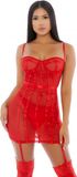 Forplay Sheer Intimacy - Mesh Bustier Set red S
