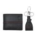 Milan 143445 Set portemonnee en sleutelhanger van 100% leer, Zwart, Standard, Hedendaags