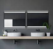 Talos Black Shine Badkamerspiegel met ledverlichting, 80 x 60 cm, wandspiegel met neutraal wit LED-licht, mat zwart aluminium frame, verlichte badkamerspiegel voor badkamer