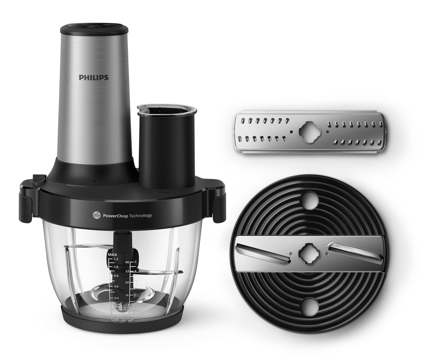 Philips 5000 series HR1504/00 Electric Food Chopper 1.2L Black, Stainless Steel