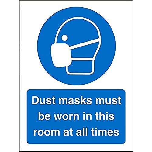 SECO Seco Stofmaskers moeten worden gedragen in deze kamer te allen tijde teken, 150mm x 200mm - 1mm Semi Stijf Plastic