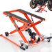 VEVOR hydraulische motorlift, hefvermogen 499 kg, motorliftplatform met 6 wielen, in hoogte verstelbaar van 120–385 mm, hydraulische lift, voetbediende montagestandaard voor crossmotoren, ATV's, cruisers en motorfietsen, oranje