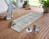 Northrugs Binnen & Buiten vloerkleed Biri - groen/crème 120x170 cm
