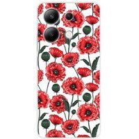 Xiaomi Redmi Note 13 4G Klaproosbloemen Siliconen hoesje