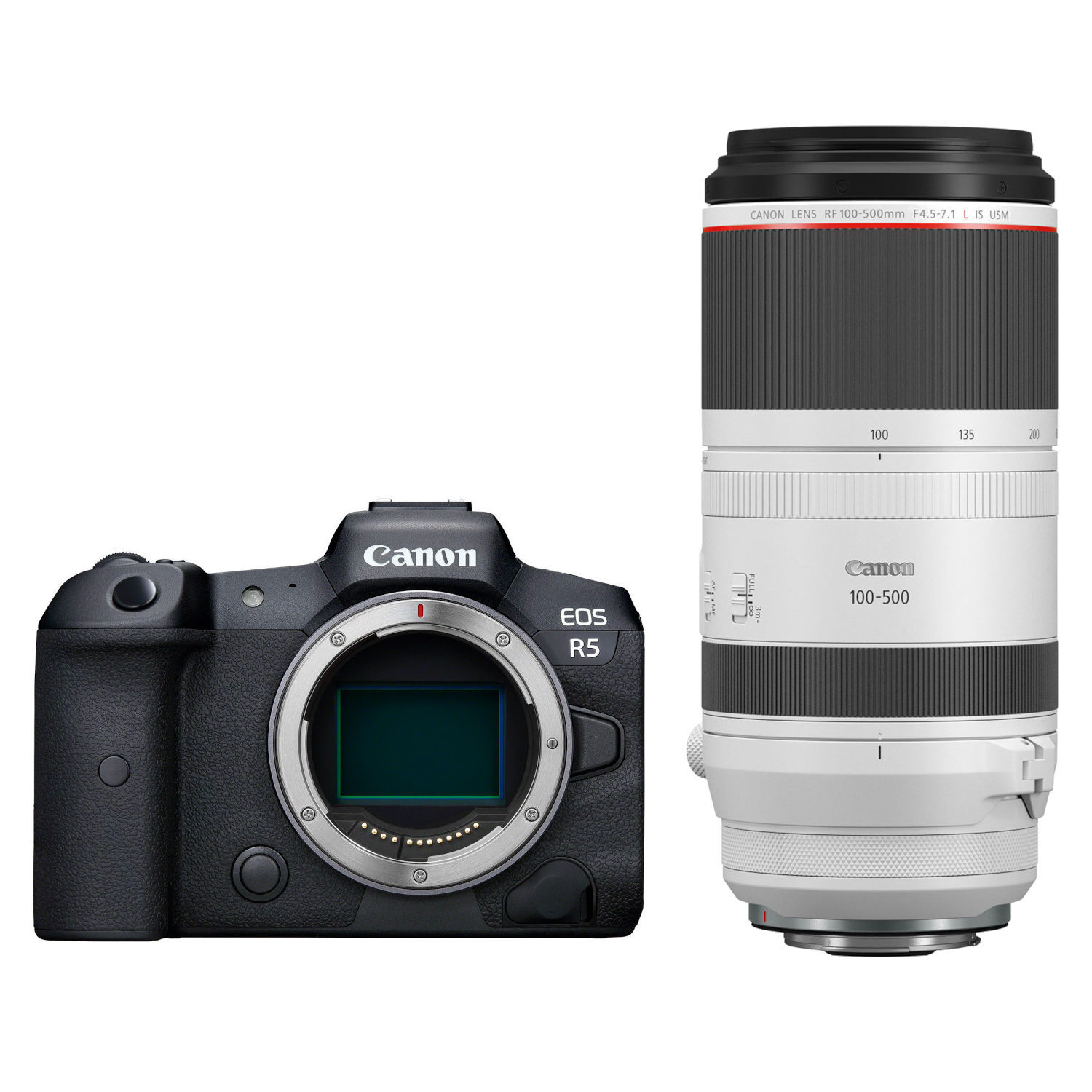 Canon Canon EOS R5 systeemcamera Zwart + RF 100-500mm f/4.5-7.1 L IS USM