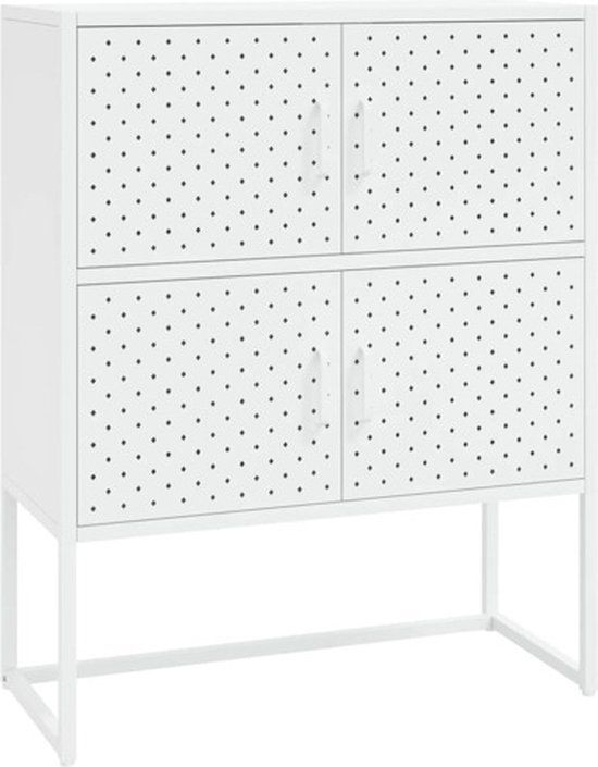 vidaXL Hoge kast 80x35x100 cm staal wit