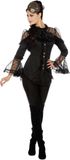 Wilbers Piraat & Viking Kostuum | Elegante Kanten Piraten Blouse Vrouw | Maat 44 | Carnaval kostuum | Zwart | Polyester