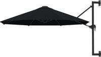 vidaXL Wandparasol met metalen paal 300 cm zwart