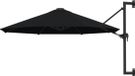 vidaXL Wandparasol met metalen paal 300 cm zwart