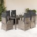 Prolenta Maison Exclusive - Tuinset voor buiten, 7-delig, met kussens, grijs, van polyrotan