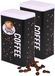 Boîte de conservation pour café - 2x - dosettes de café / café filtre / grains - noir - impression café - 800 ml