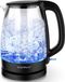 Aigostar Glazen Waterkoker, 2200W, 1,7 Liter, met LED-verlichting, Draadloos