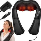 oCreon Elektrische massagekussen voor nek, rug en schouders, type C, met verwarmingsfunctie. Draadloos massagekussen, massageband voor knedingmassage, geschikt voor gebruik in de auto