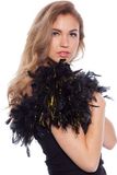 Folat Boa Zwart Met Gouden Tinsels