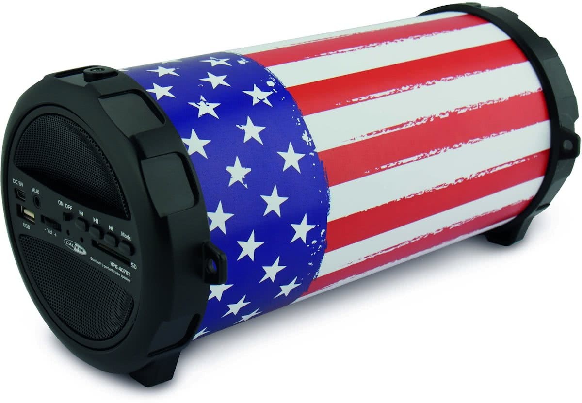 Caliber HPG407BT-USA - Draagbare Bluetooth luidspreker met USA vlag op de zijkant