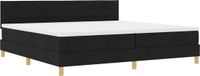 vidaXL LED Box Spring Bed with Headboard Black 200 x 200 cm Fabric