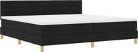 vidaXL LED Box Spring Bed with Headboard Black 200 x 200 cm Fabric
