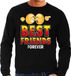 Bellatio Decorations Funny emoticon sweater Best friends forever zwart voor heren - Fun / cadeau trui L