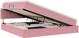 vidaXL lit de rangement avec tête de lit rose 200 x 200 cm velours