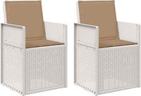 vidaXL Tuinstoelen 2 stuks Wit en Taupe PP