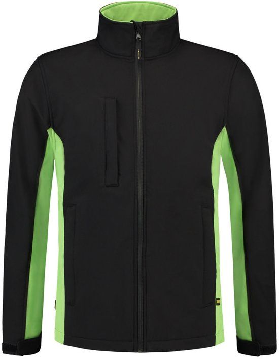 Tricorp soft shell jack bi-color - Workwear - 402002 - zwart / lime - maat XL