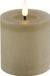 Countryfield Lyon LED kaars/stompkaars - beige - D7,5 x H8 cm - timer