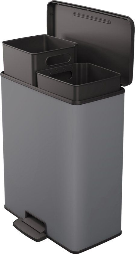 Curver Decobin Duo Pedal Bin - 52L - Cool Grey