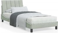 Maison Exclusive Hanko Cadre de lit avec éclairage LED, sans matelas, gris clair, 90 x 200 cm, velours