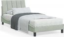 Maison Exclusive Hanko Cadre de lit avec éclairage LED, sans matelas, gris clair, 90 x 200 cm, velours