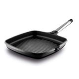 Castey Inductiegrill 22 cm, handvat van roestvrij staal