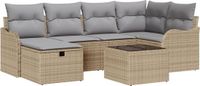 vidaXL Tuinbank - Beige - 2 zitplekken - Polyrattan