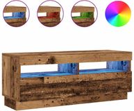 vidaXL Tv-meubel met LED 100x35x40 cm bewerkt hout oud hout