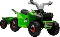 Homcom Voiture électrique pour enfants Plastique, métal 106L x 41,5l x 48,5H cm Vert+Gris+Noir