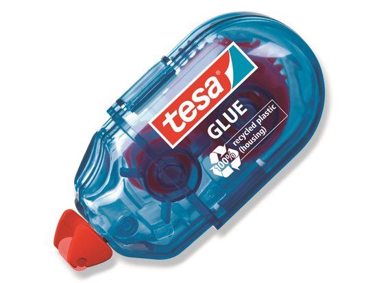 TESA® Mini Lijmroller permanent ecoLogo®, 6m:5mm, blauw;rood