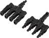 TRU COMPONENTS TC-13805800 4-voudige PV-aftakverbinderset Zwart Inhoud: 2 stuk(s)