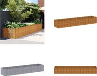 vidaXL Plantenbak verhoogd 479x100x69 cm cortenstaal