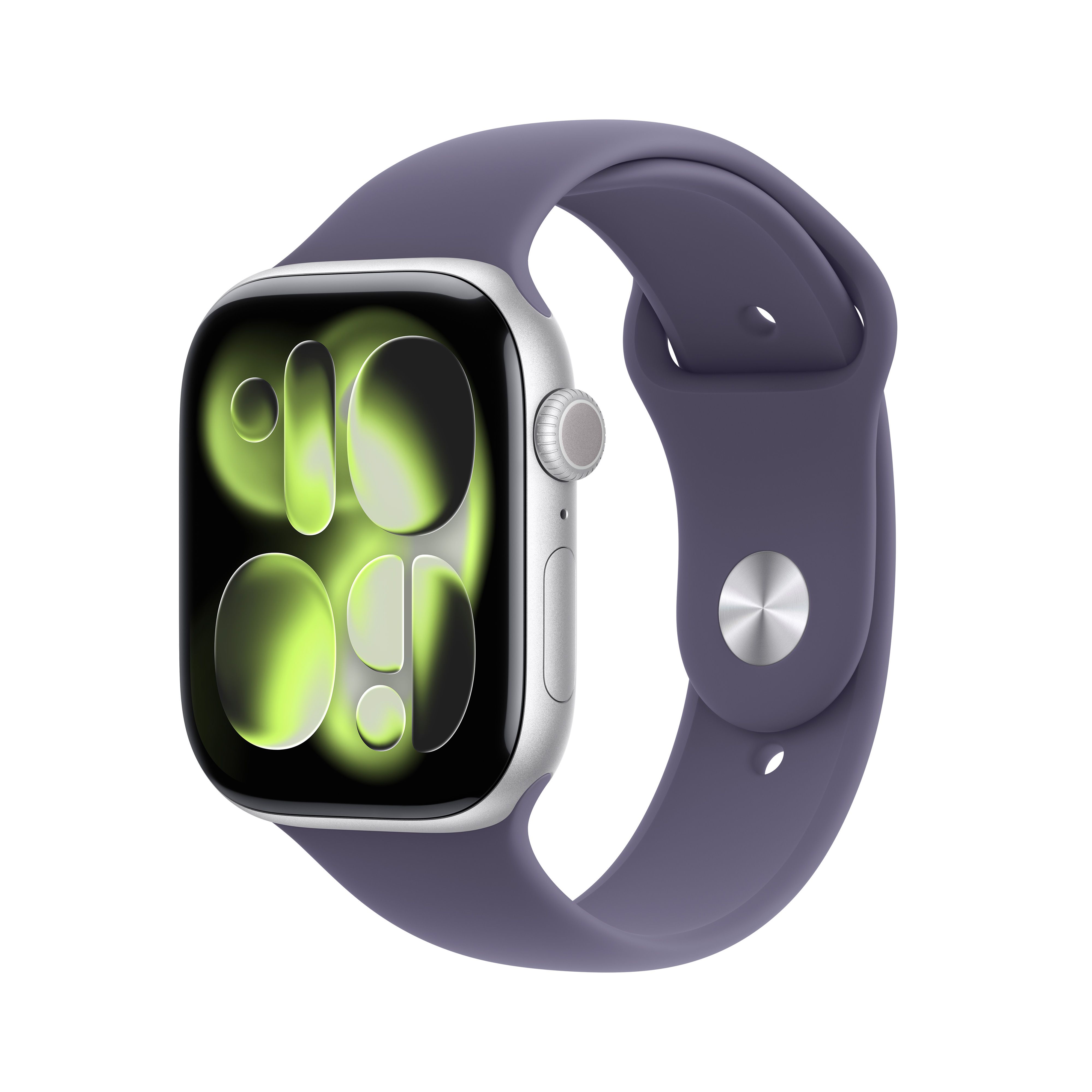 Apple Watch Series 11 OLED 46mm Smartwatch - Silver Case with Purple Band - S/M