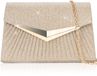 Sac pochette femme sans marque - Sac de soirée à paillettes avec chaîne amovible - Champagne