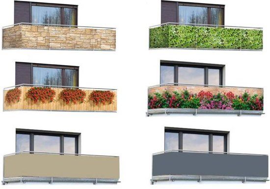 WENKO Balkonscherm muur met bloemen 85 x 500 cm