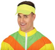 FIESTAS GUIRCA Neongele pet, kostuumaccessoires voor feestjes uit de jaren 80 en sportevenementen, ideaal voor volwassenen, uniseks, perfect voor carnaval en Halloween, geel