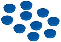 FRANKEN Magneten rond, 10 stuks, hoogwaardige zelfklevende magneten voor kantoor, huishouden, werkplaats, ideaal voor whiteboards, koelkast, planborden of showkasten, 38 mm, blauw, HM38 03