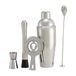 Amazon Basics Barbestek, shaker van 710 ml, zeef, jigger en muddler, 5-delige set, roestvrij staal